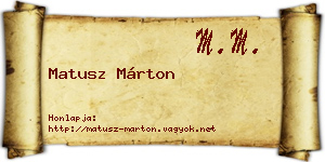 Matusz Márton névjegykártya