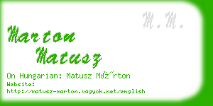 marton matusz business card